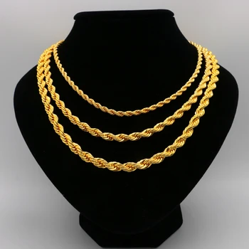 

Twisted Chain Yellow Gold Filled Womens Mens Necklace