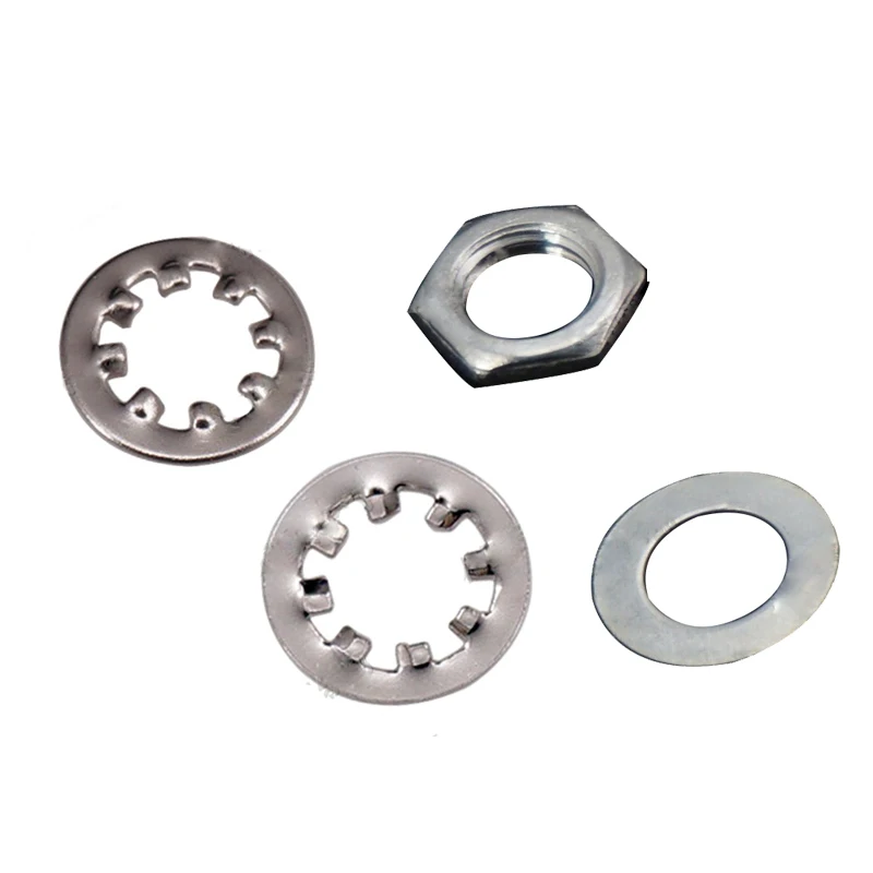 set of 4 Guitar nuts,washers & lock washers ,metalin Guitar Parts