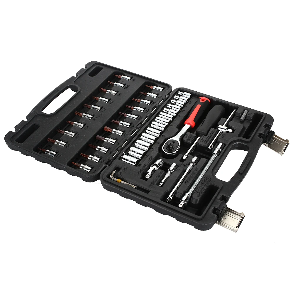 

Portable Durable Hand Tool Ratchet Wrench Spanner 46pcs Torque Wrench Multi Function Universal Joint Perforated Wrench