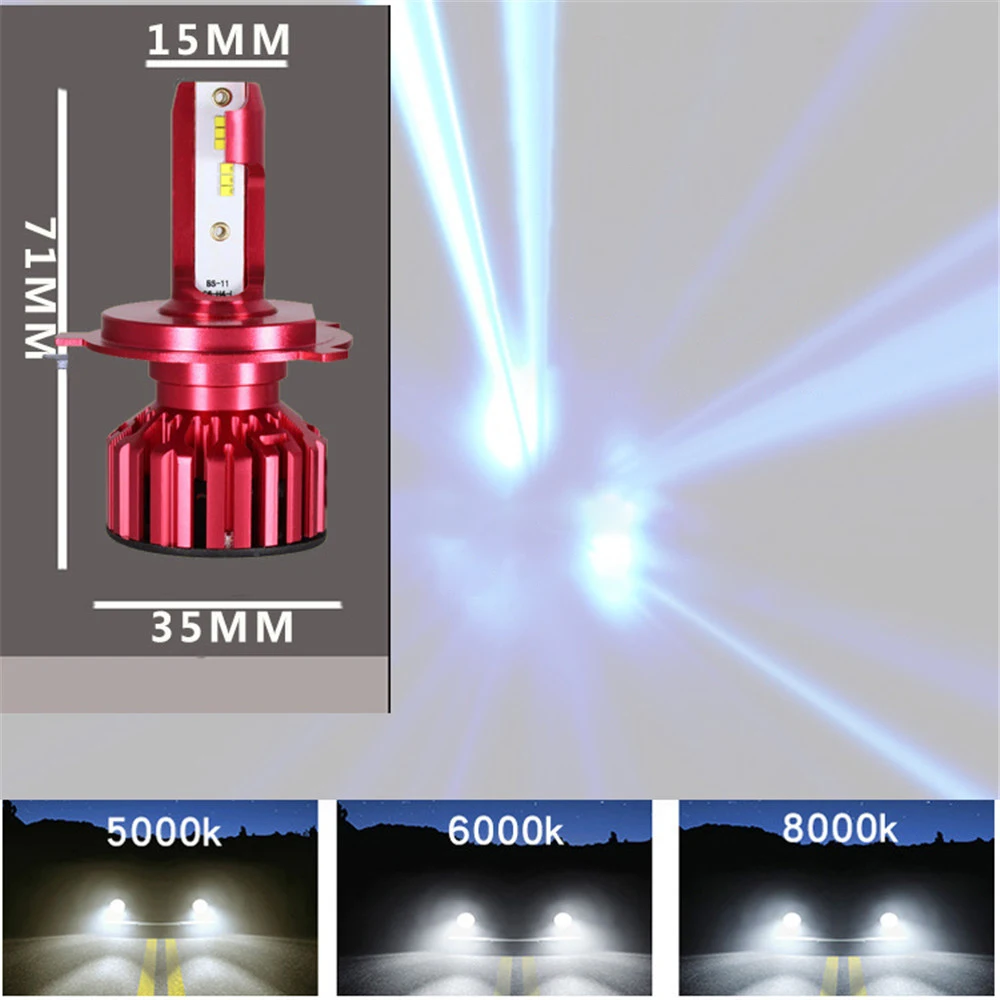 Универсальные светодиодные Автомобильные фары 3000k 4500k 6000K 8000k H4 H7 светодиодные лампы H1 H3 9005 9006 9012 60 Вт супер яркий прожектор Автомобильные фары