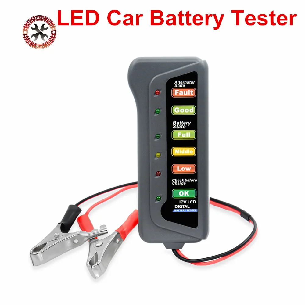 Battery Tester Digital Capacity Tester Checker For 12V Battery Power