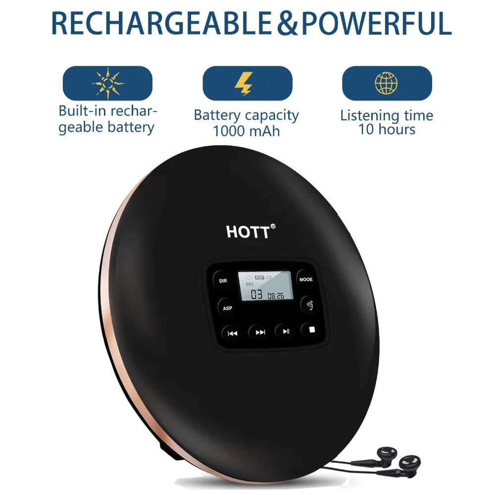 CD Player Rechargeable Portable CD Player Personal