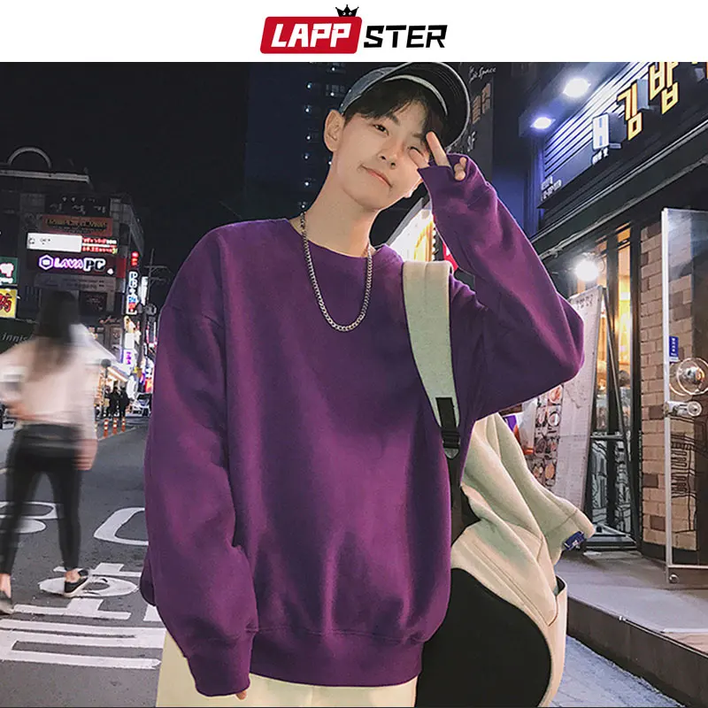 Lappster Harajuku Solid Black Hoodie 
