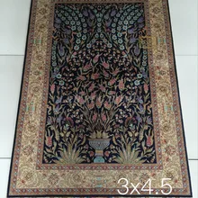 3'x4. 5' 230 линии ручной работы Шелковый Восточный персидских Ковры ручной ковер из шелка для украшения дома