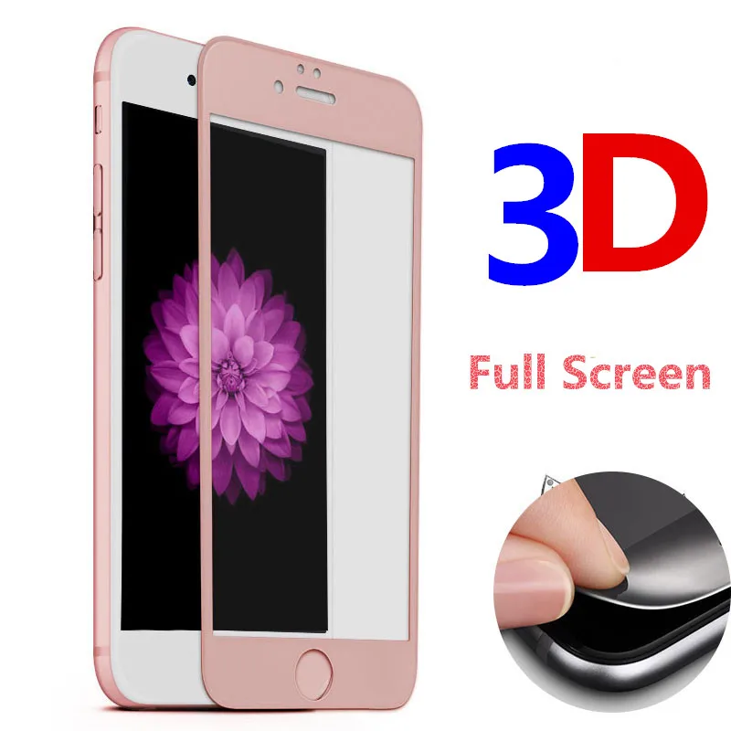 0 26 мм полный экран мягкий край 3D Закаленное стекло пленка для iPhone 7/7 плюс Screen Protector