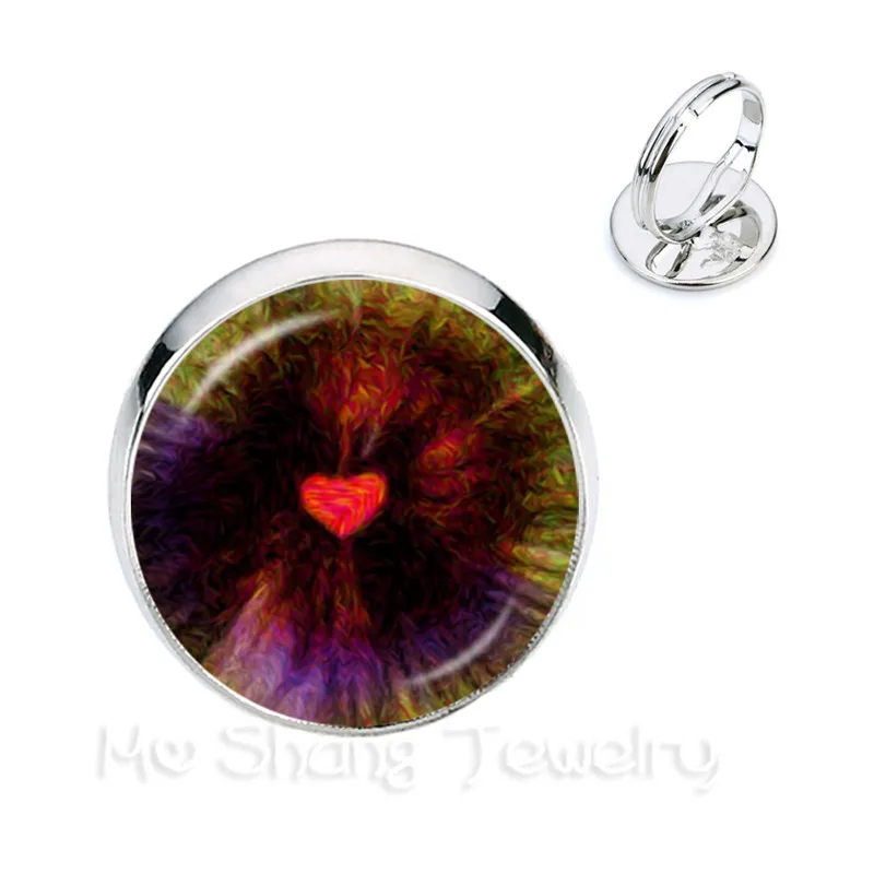 Merci Maitresse Adjustable Rings Fashion 16mm Glass Metal Ring For Women Girls Jewelry Teachers Best Gift | Украшения и
