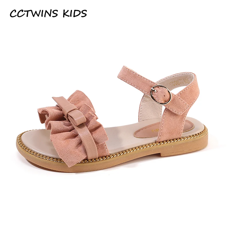 

CCTWINS Kids Shoes 2019 Summer Girls Fashion Ruffles Princess Party Shoe Toddler Children Black Flats Baby Brand Sandals PS767