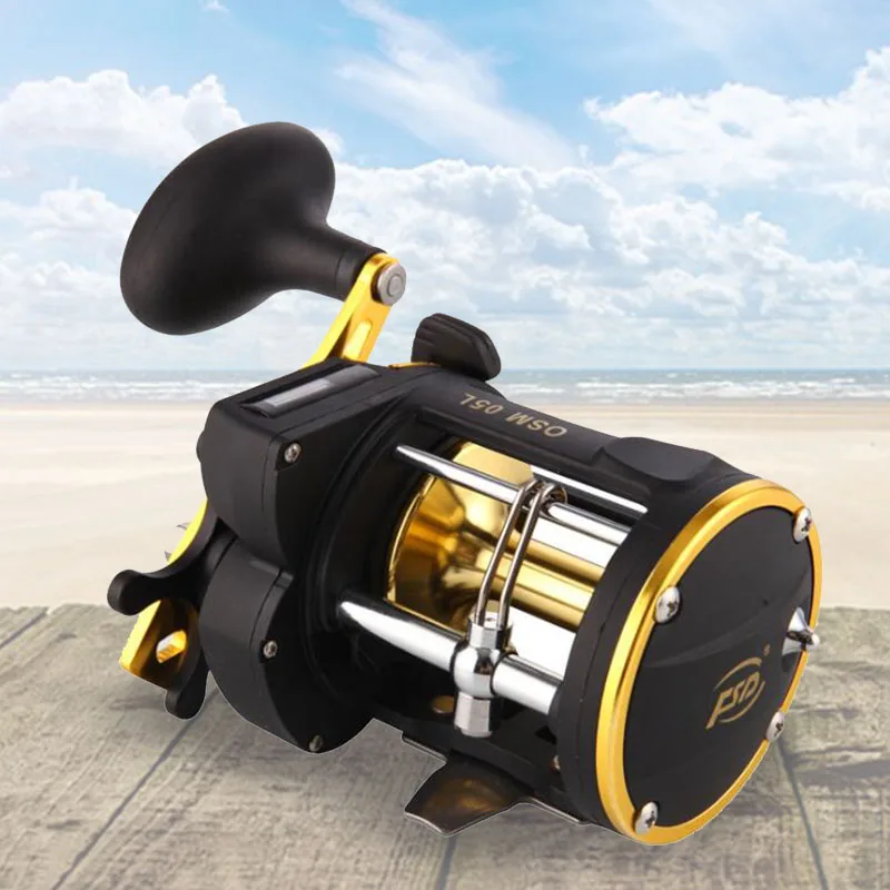 

Trolling Fishing Reels Fishing Power Line Counter OSM05L Multiplier Reels 2+1BB 6.0:1 Ball Bearing OSM05L