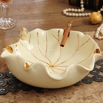 

Lotus jade porcelain ashtray Home Furnishing Decor ceramic craft gifts practical small fruit ornaments