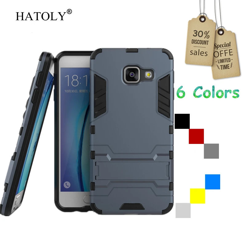 

Case For Samsung Galaxy A3 2016 A310 A310F Slim Hard Back Phone Case Robot Armor Protector Hybrid Rugged TPU Stand Cover Coque