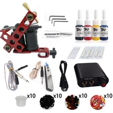 Biomaser K1-5 комплект для тату 1 машинка для тату пистолет набор черных чернил блок питания ручки инструменты для боди-арта набор для татуажа Перманентный макияж набор