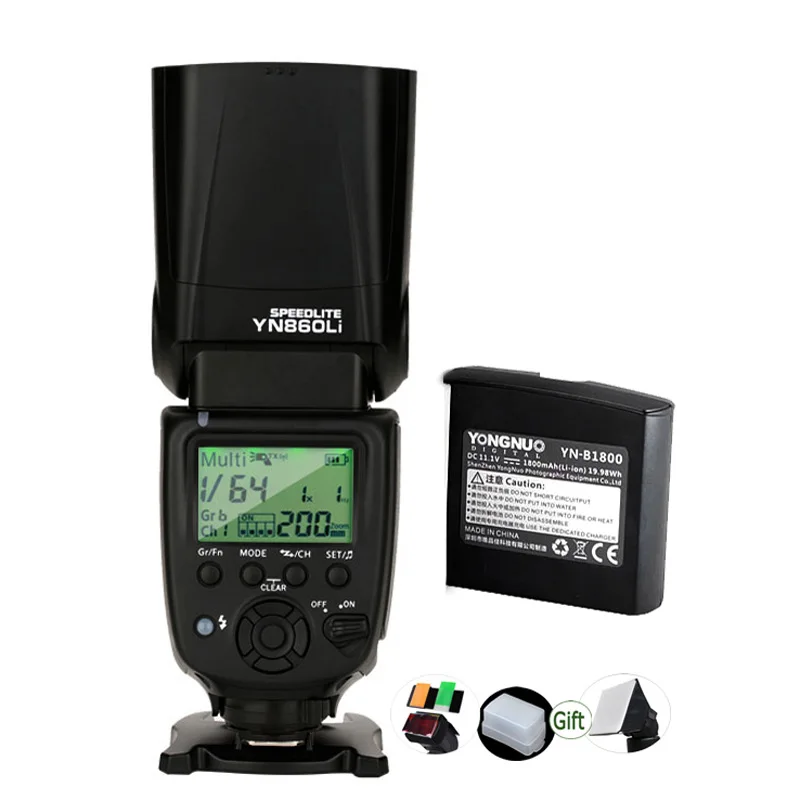 Беспроводная вспышка Yongnuo YN860Li литиевая батарея 1800 мАч Speedlite GN60 2 4G для Canon Nikon Pentax