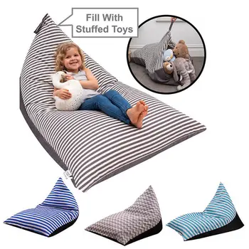 

Stuffed Animal Storage Bean Bag Chair Extra Large Pouch Stripe Chair Sofa