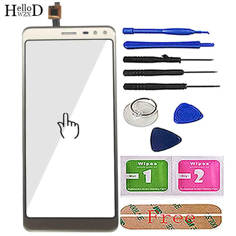 Gold With Tools 5,5 ''мобильный сенсорный экран для Allcall S1 сенсорный экран дигитайзер Панель переднее внешнее стекло сенсор инструменты клей салфетки - Цвет: Gold With Tools