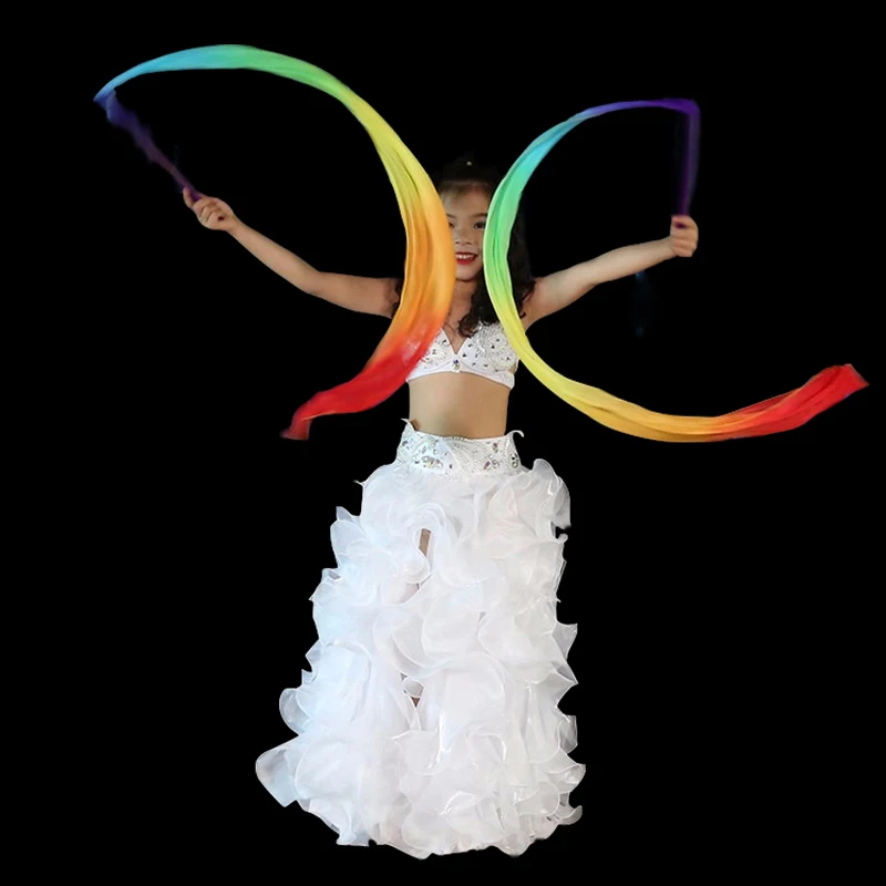 

2019 Stage Performance Props Costume Accessories Children Belly Dance Silk Ribbon Set include 2 pieces (1.5/2.0/3.0 Meters)