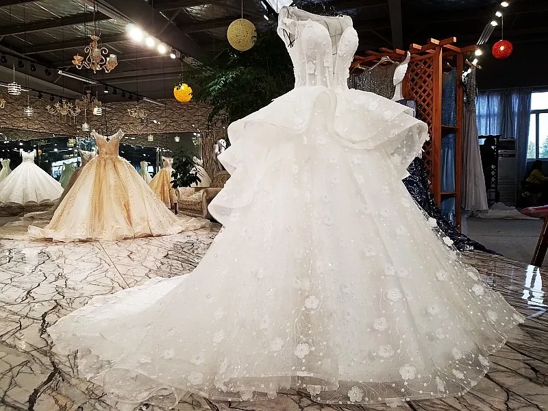 2266 горячее простое многослойное белое свадебное Элегантное платье без рукавов с блестками Модное бальное платье принцессы