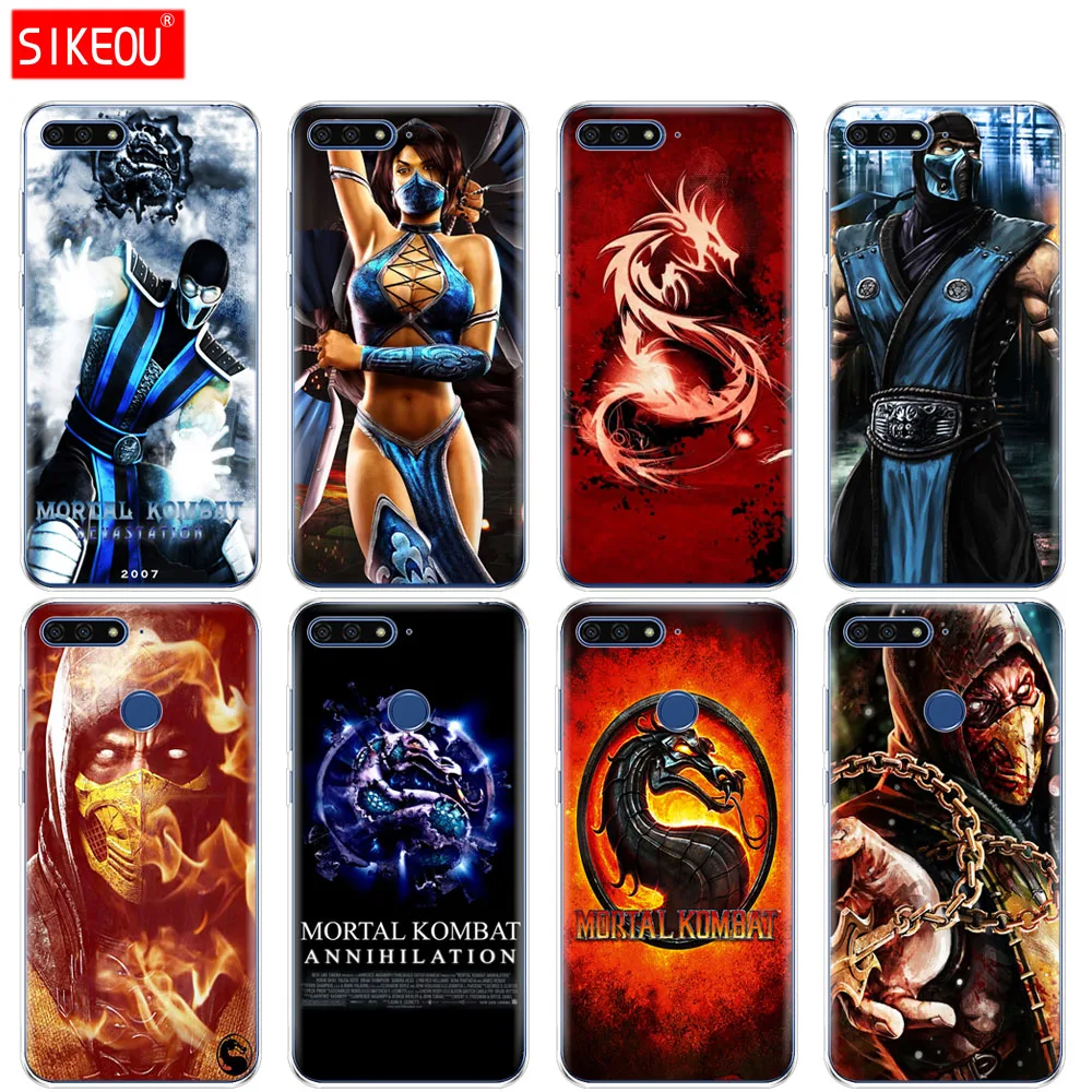 Силиконовый чехол для телефона Huawei Honor 7A PRO 7C Y5 Y6 Y7 Y9 2017 2018 Prime Scorpion Sub Zero Mortal Kombat