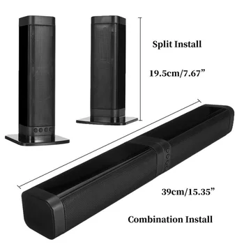 

High Power 20W Bluetooth Speaker TV Soundbar Portable Column Sound Box Super Bass 4D Stereo Subwoofer Music Center System Boom