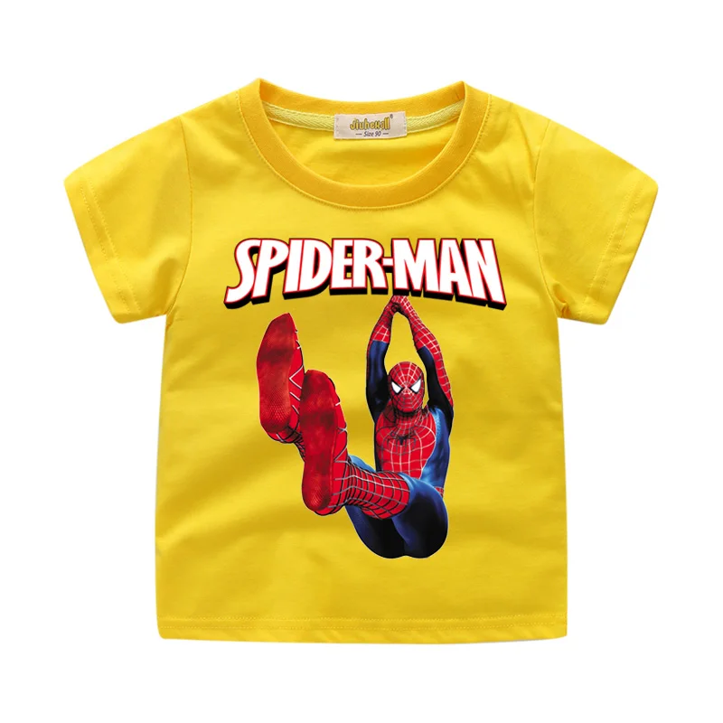 Children Spiderman Clothes Boys Kids Summer Cartoon 3D Funny Print T-shirts Tshirt Girls White Casual Tee Top Costume 2019 WJ210 (9)