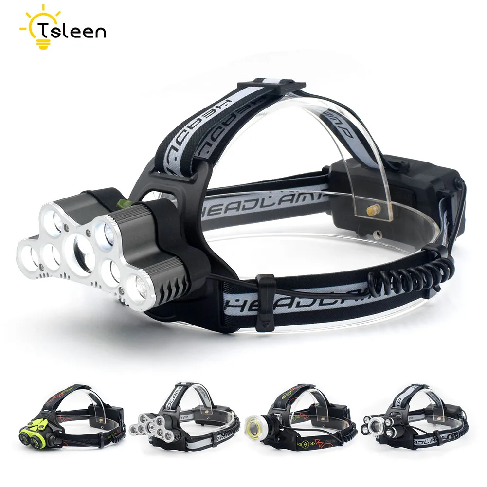 

Super Bright 6types Led Head Light Cree L2 COB Cree XML-T6 R2 Chip Head Flashlight Motorcycle With 18650 Rechargeable Batteries