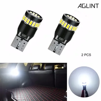 

AGLINT 2PCS T10 CANBUS Error Free 168 2825 W5W 3014SMD 24LEDs For Interior Side Marker Trunk bulbs Dome Reading Lights White 12V