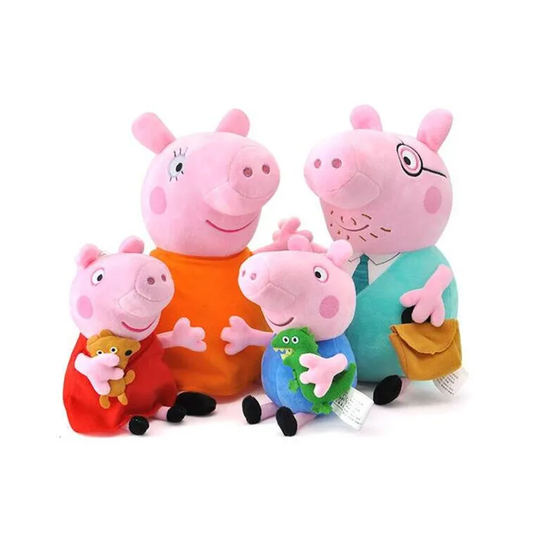 4 шт./компл. Peppa Pig Семейные Плюшевые игрушки розовая Свинка Пеппа Свинья Семья Свинки Пеппы игрушки для детей куклы для хобби Мягкие плюшевые игрушки
