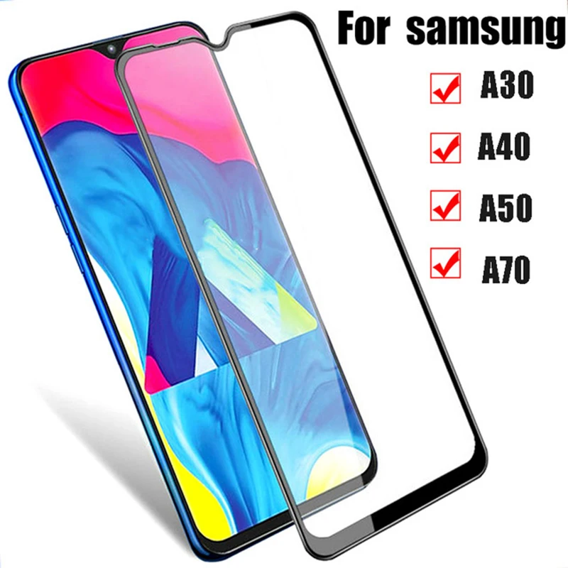 Защитное стекло для samsung Galaxy A70 чехол полное покрытие для samsung A70 A30 A40 A50 закаленное стекло Sansung Sumsung Galax