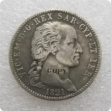 1821 Сардиния/итальянские Штаты 5 лир копия монет памятные монеты-копии монет медаль коллекционные монеты