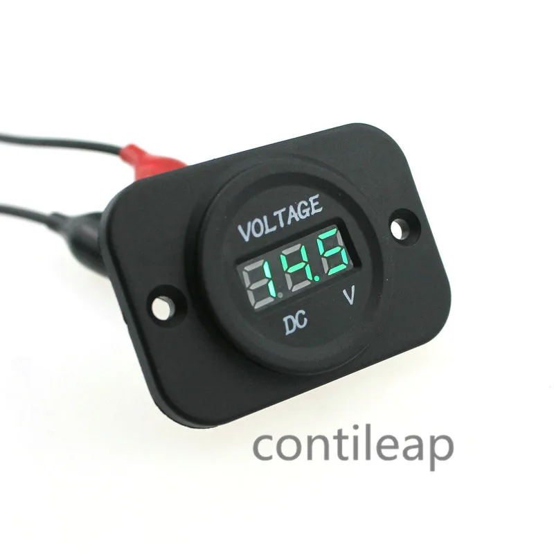 IZTOSS 12 24V GREEN lighter motorcycle universal voltmeter /LED digital