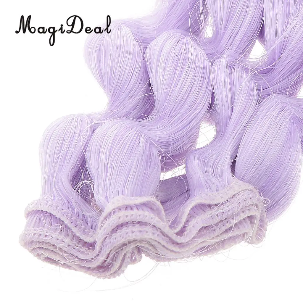 MagiDeal 1Pc 15x100cm DIY Curly Hair Wig Hairpiece for 1/3 1/4 1/6 BJD SD Dolls Model Party Girls Best Birthday Gift 12Colors