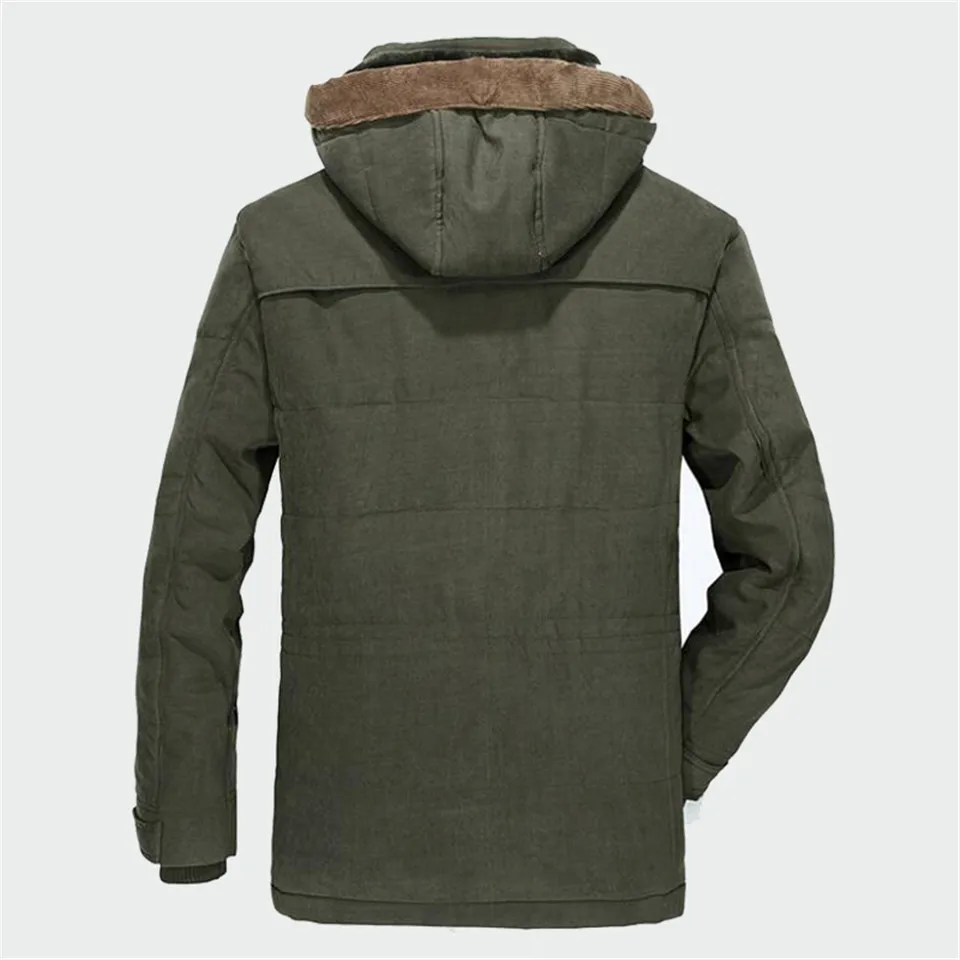 Мужская зимняя куртка с капюшоном RUELK теплая парка хлопковой подкладкой 5XL 6XL