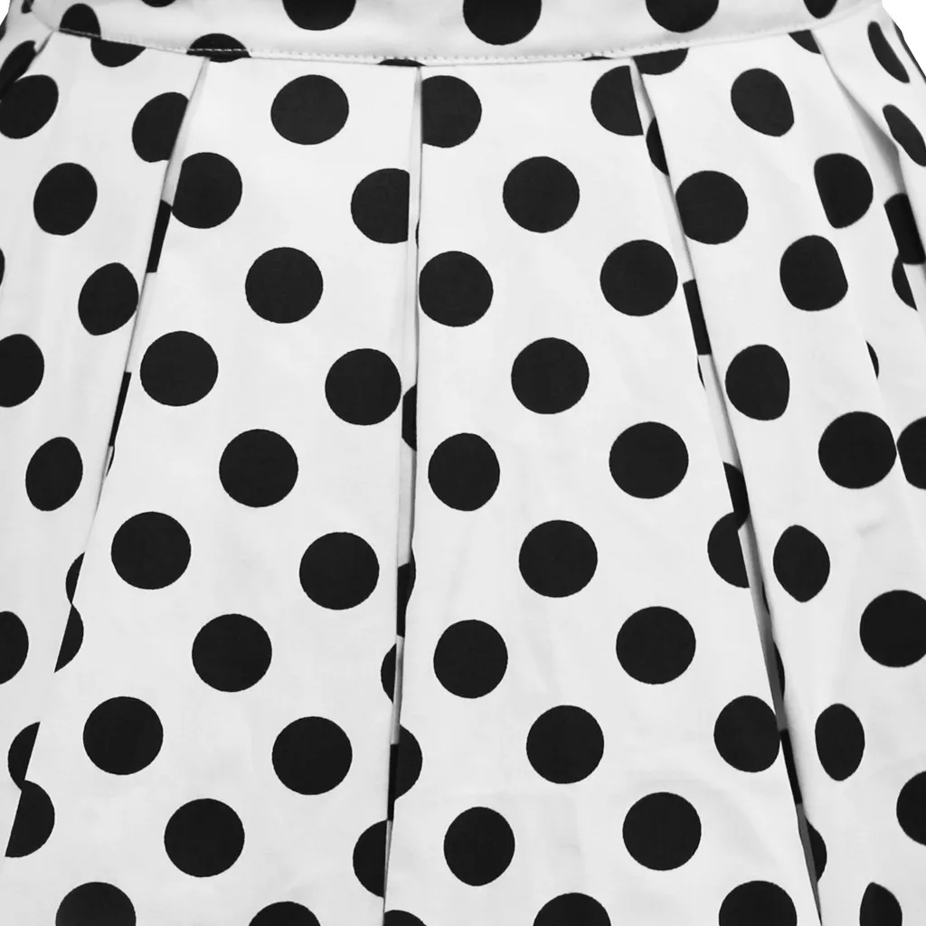 Женская летняя модная повседневная винтажная плиссированная юбка в горошек юбка трапециевидной формы с принтом Юбки-миди Faldas Mujer Moda 50