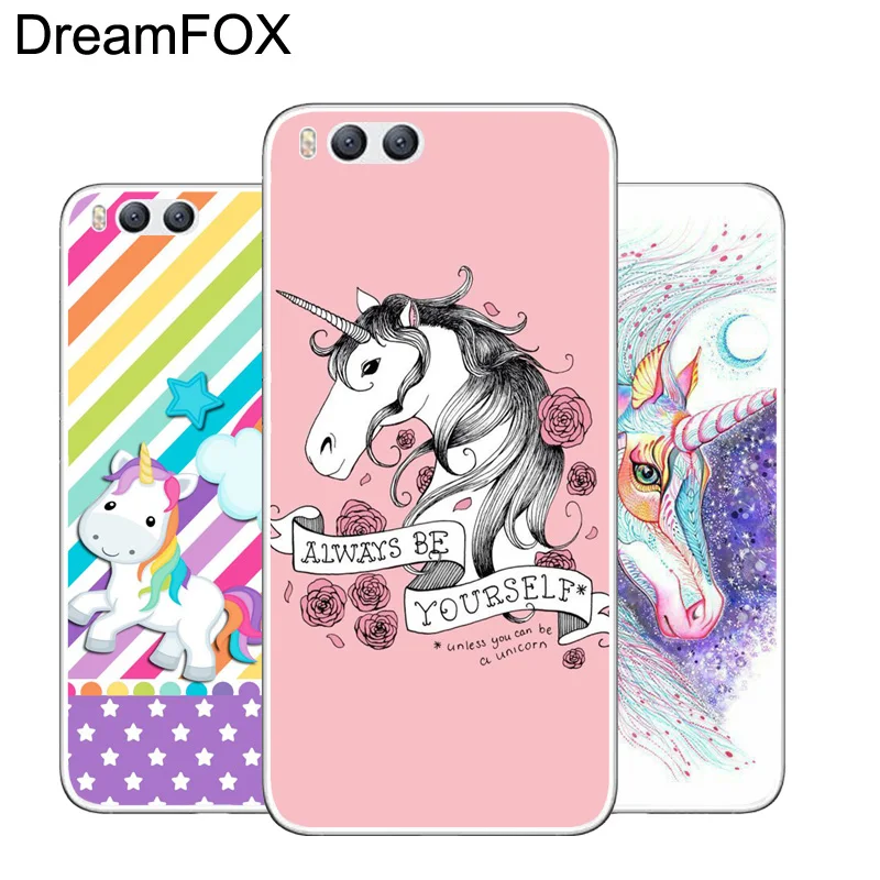 DREAMFOX L416 Rainbow Unicorn Horse Soft TPU Silicone Case Cover For Xiaomi Mi Note 2 3 4 5 6 8 SE M5 4C 4S 5C 5S 5X 6X A1 Plus |