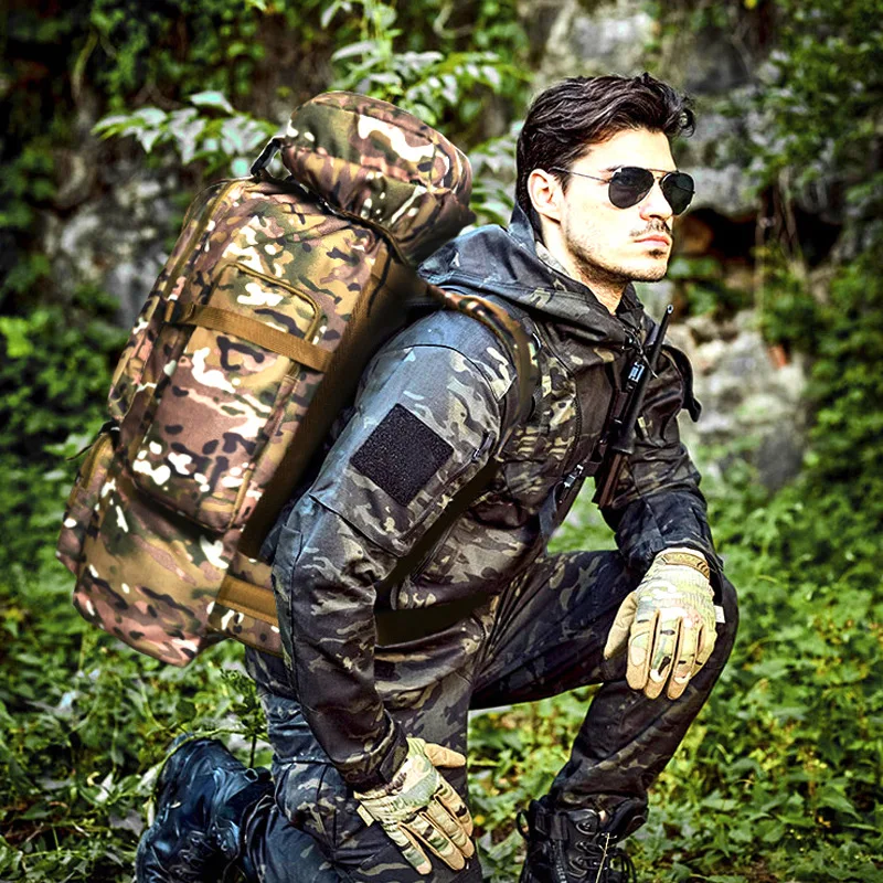 Outdoor Tactical Mountaineering Backpack Waterproof Army Shoulder Military Hunting Camping Multi-purpose Molle Travel Sport Bag 