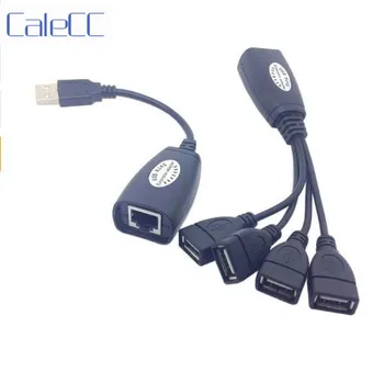 

USB Keyboard Mouse Over RJ45 CAT5E CAT6 Cable Extension Extender 4 Ports Hub Cable Adapter , By Fedex DHL UPS