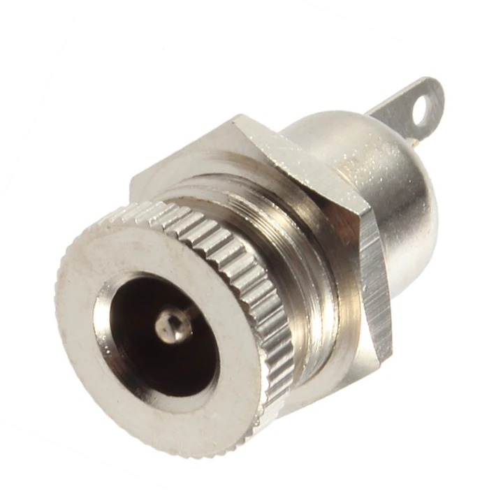 1Pc 5.5 mm x 2.1mm DC Power Jack Socket Female Panel Mount Connector