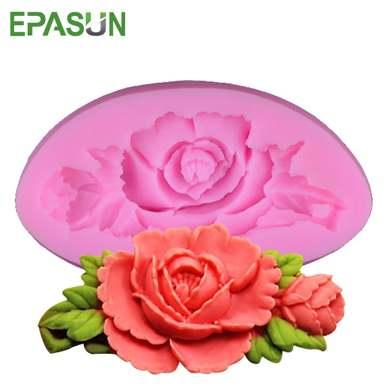 

EPASUN Rose Silicone Soap Mold for Fondant Mold Form DIY Wedding Cake Decorating Sugarcraft Bakeware Tools Mould Baking Tools