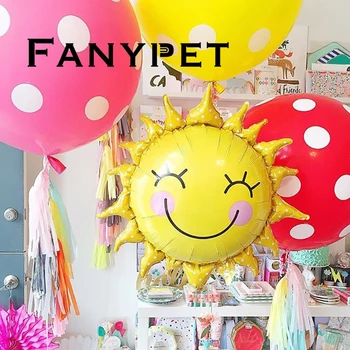 

1PC Sun Flower Foil Balloons Smiley Sunshine Sun Aluminum Balloon Birthday Wedding Party Decoration Kids Classic Toys