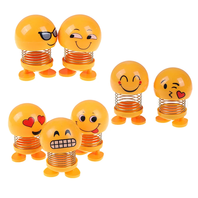 Cute Smile Expression Pack Spring Shaking Head Doll Car Interior Shaking Sound Explosion Section Villain Toy Store Toys For Boy