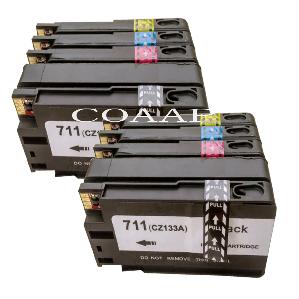 8 Compatible HP 711 CZ133A CZ130A CZ131A CZ132A Replacements Ink ...