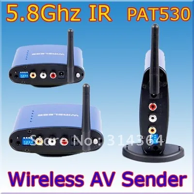 

5.8G AV Sender &IR Remote Extender Wireless Transmitter +2 Receivers,5.8ghz wireless av sender,Free Shipping,Wholesale