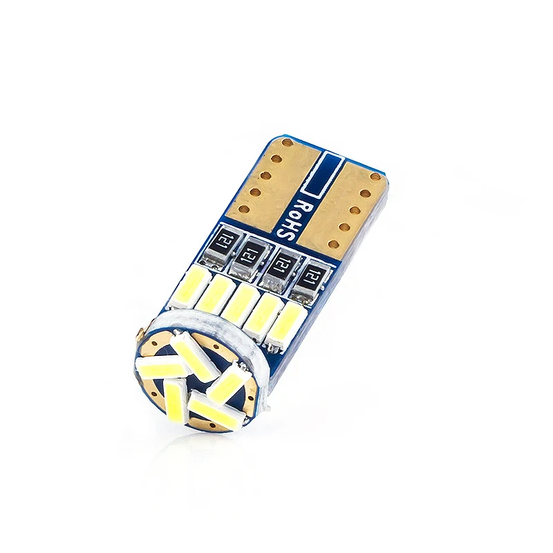 

500 шт., Автомобильные светодиодные парковосветильник лампы W5W Canbus t10 15smd 4014 6000k