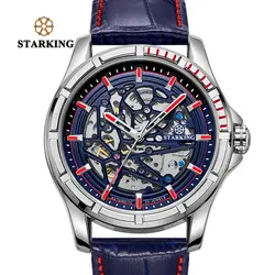 Старкинг мужские прозрачные часы 28800 High-Beats движение мужские наручные часы кожа Relogios Automaticos Mecanic TM0271