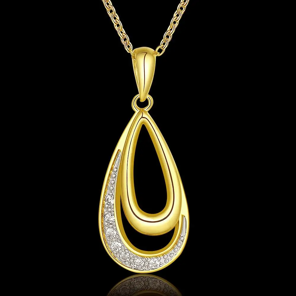 Pendent Necklace Antiallergic Real Gold Plated New Fashion Women Ladies