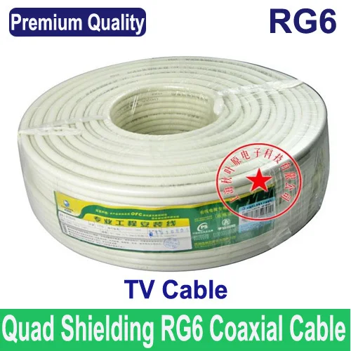 Premium Quality RG6 coax coaxial TV cable wire TV line, Wholesales 100M