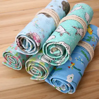 

36/48/72 holes color pencil case creative pencil case man and woman fabric bag box canvas roll bag characteristics stationery