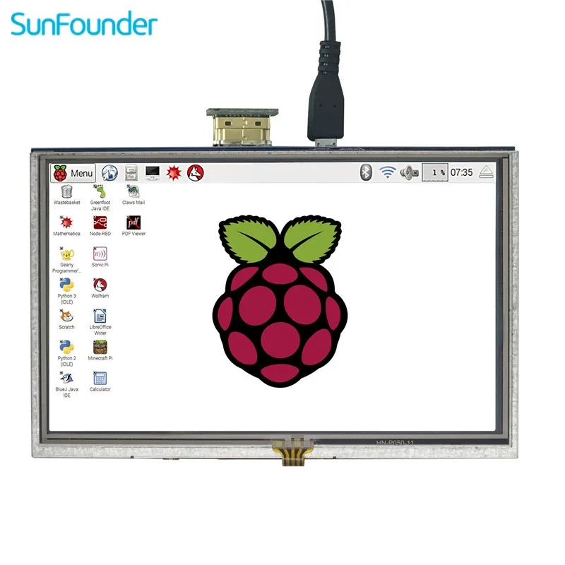 SunFounder 5 &quotHD TFT LCD сенсорный экран монитор Дисплей HDMI 800*480 для Raspberry Pi 3 2 модели B и 1