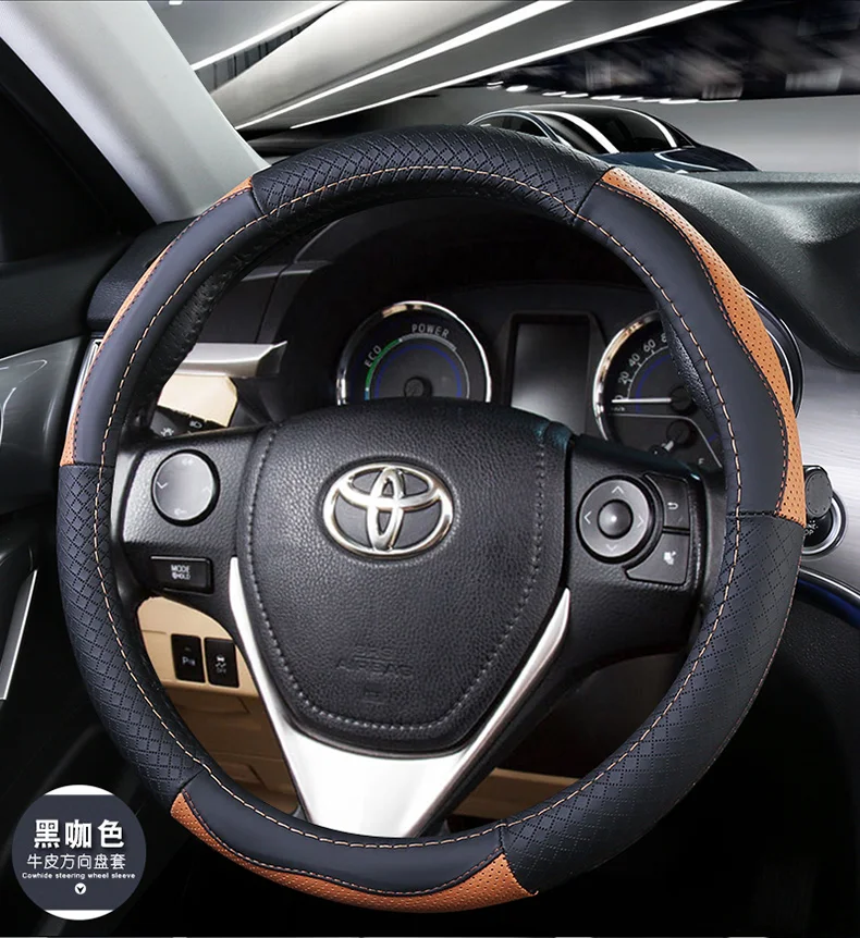 Верхний слой кожаный руль чехлы для Toyota 86 Agya Allion Auris Avalon Aygo Vios Vitz Yaris Mark X Hilux Alphard corolla