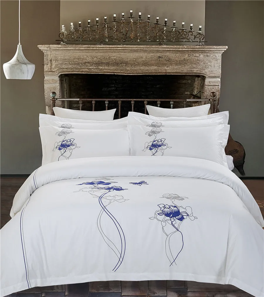 4pcs hotel bedding sets king size doona covers 100 cotton satin bed