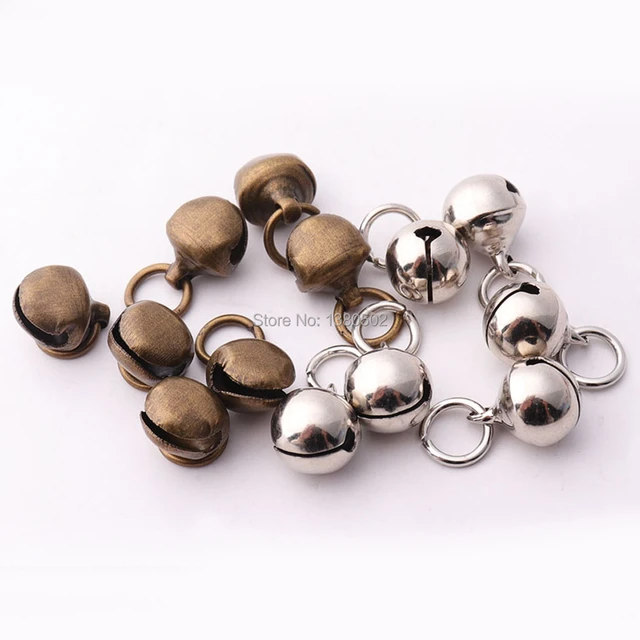 50pcs/lot 9.5mm Silver and Bronze color Metal Small Bell Jingle bell with  ring for Christmas Decoration Jewelry Accessories - AliExpress